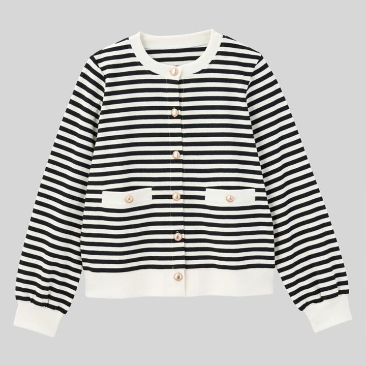 しまむらのボーダーカットソーカーディガン（MUMU）