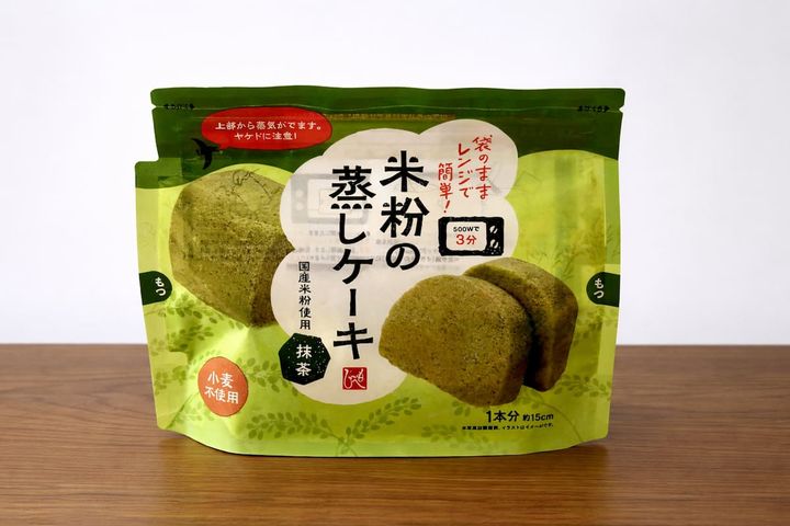 カルディ「米粉の蒸しケーキ抹茶」