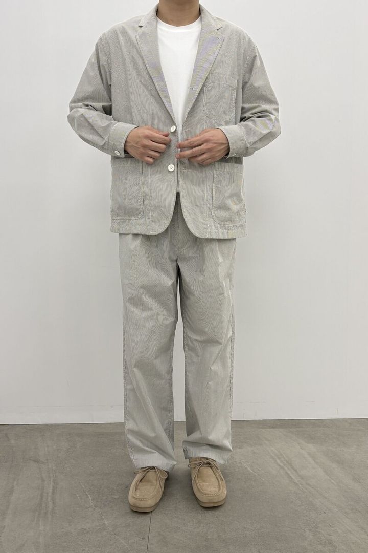 ジーユー×エンジニアドガーメンツ コードレーンジャケット、コードレーンイージーパンツ 試着