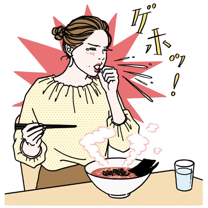辛いものを食べるとむせる 40代 むせる原因