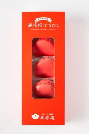 【新潟県新潟市】祝いの銘菓 果寿庵が「越後姫マカロン」を発売！新潟が誇る至宝の苺、越後姫を使用