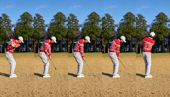 バンカー越えの打ち方は？ボールをトゥ側にセットするとチャックリしない！