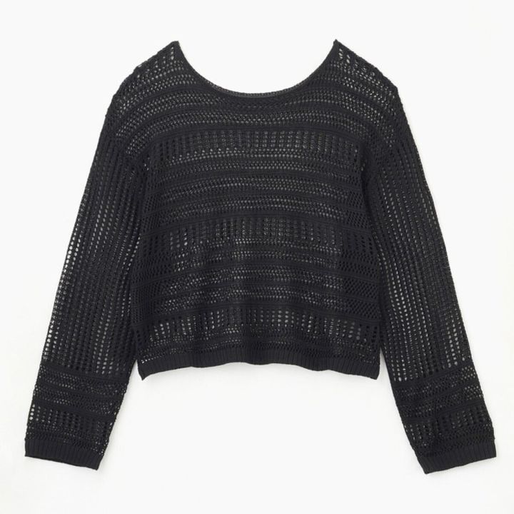 しまむらのメッシュ編みニットプルオーバー（田中里奈）