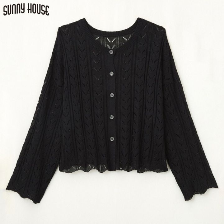 しまむらの透かし編みニットカーディガン（SUNNY HOUSE）