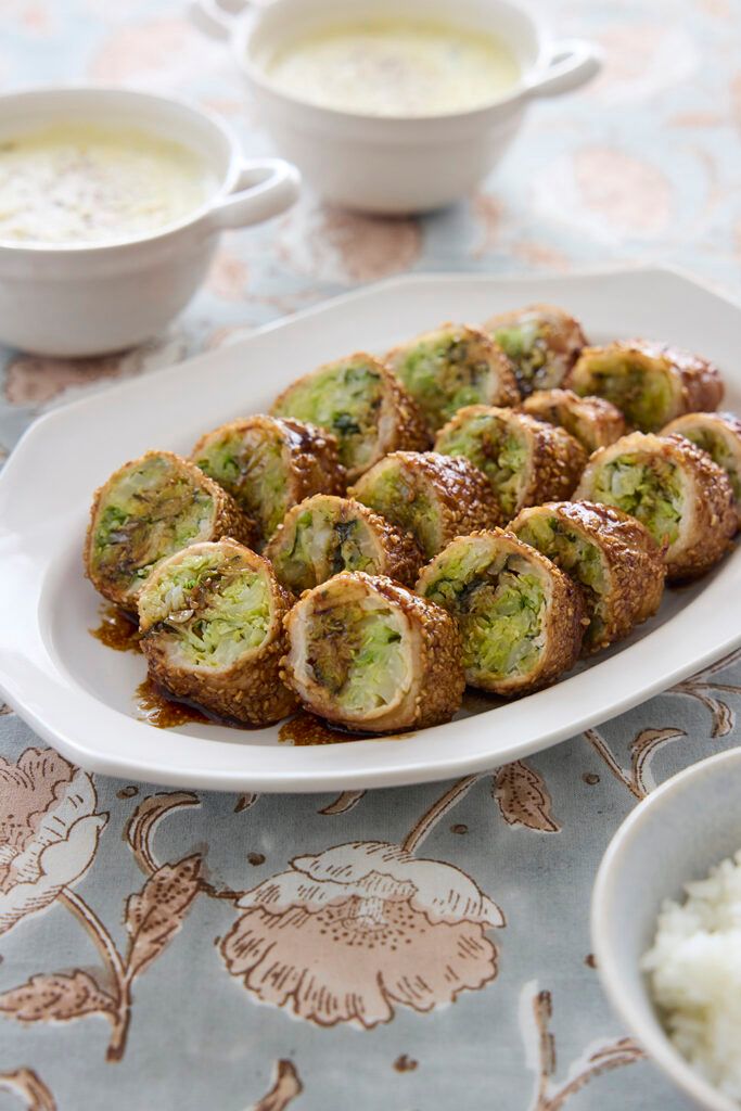 肉巻きキャベツのごま照り焼き