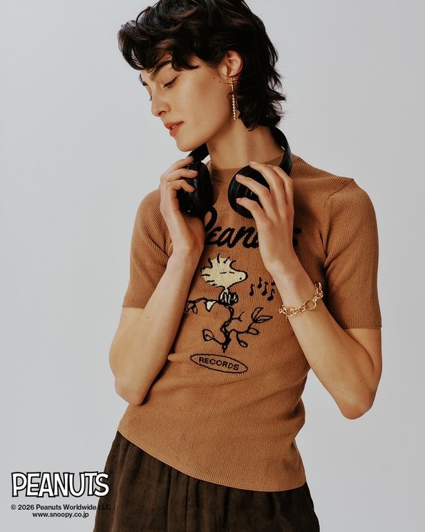 「ウッドストック ジャガードリブニット(ベージュ)」(7920円)