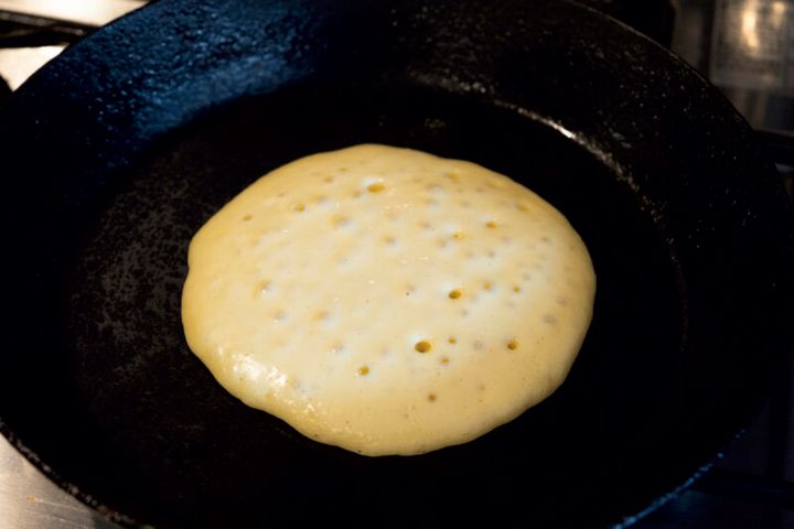 パンケーキをひっくり返しどきはこんな状態！