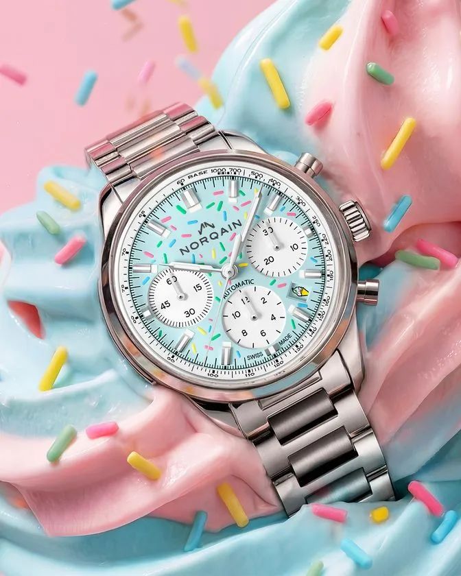 スプリンクルデザインのダイヤルを備えたFREEDOM CHRONO ENJOY LIFE“SPRINKLES”