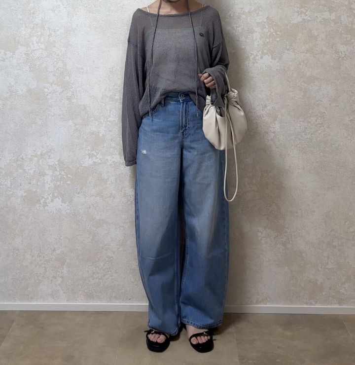 ユニクロ バギーカーブジーンズ 丈感