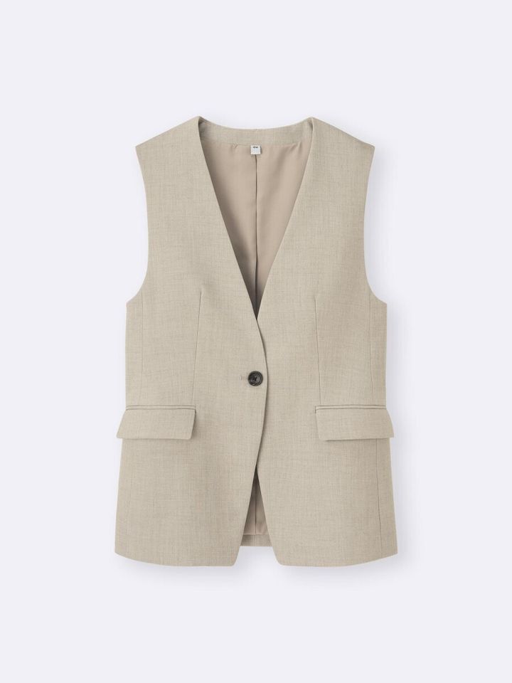 2026gu春大人女性おすすめノーカラーベスト