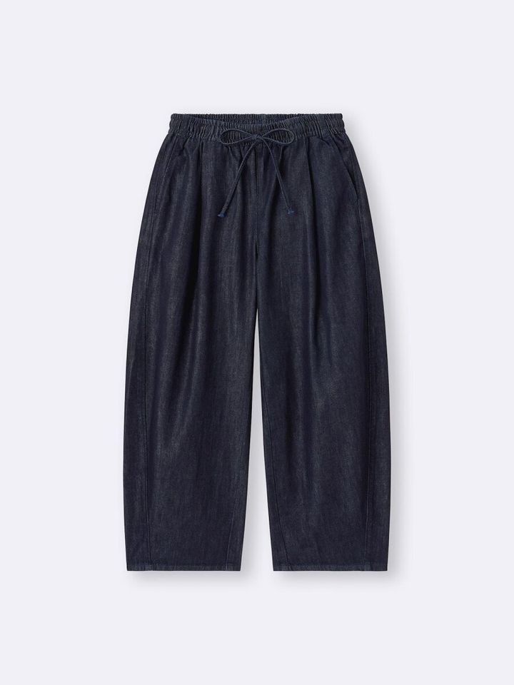 2026gu春大人女性おすすめライトデニムバレルアンクルパンツ