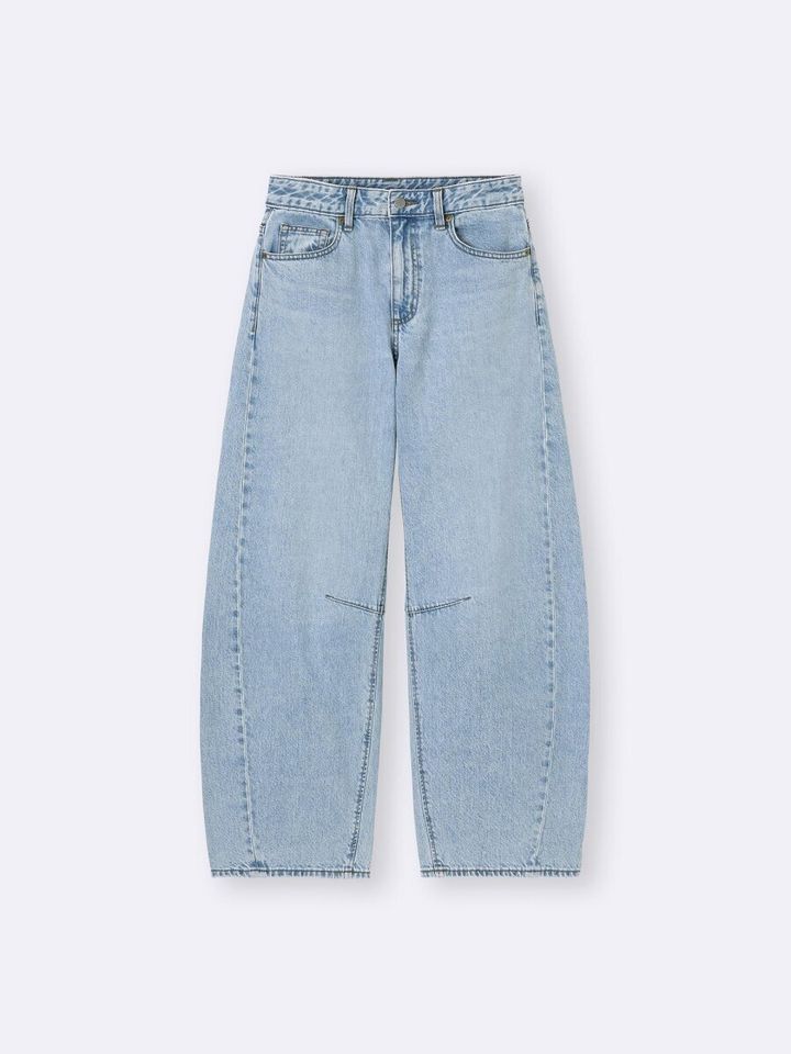 2026gu春大人女性おすすめバレルレッグジーンズ