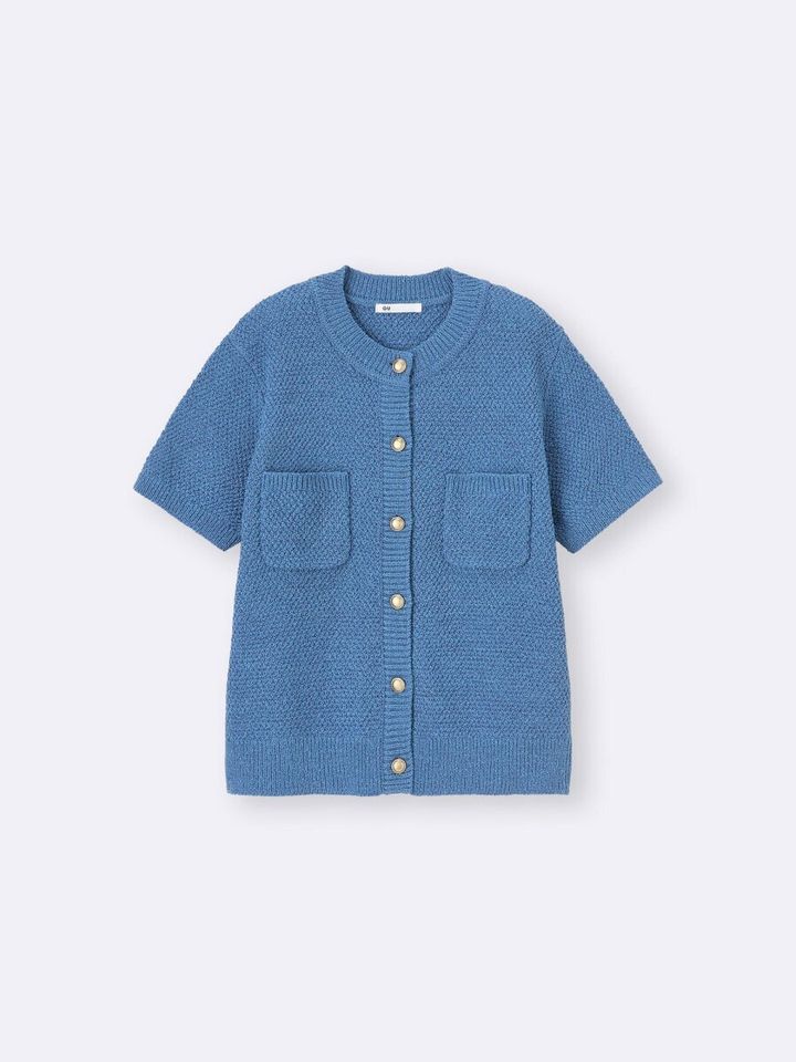 2026春gu大人女性おすすめメタルボタンカーディガン