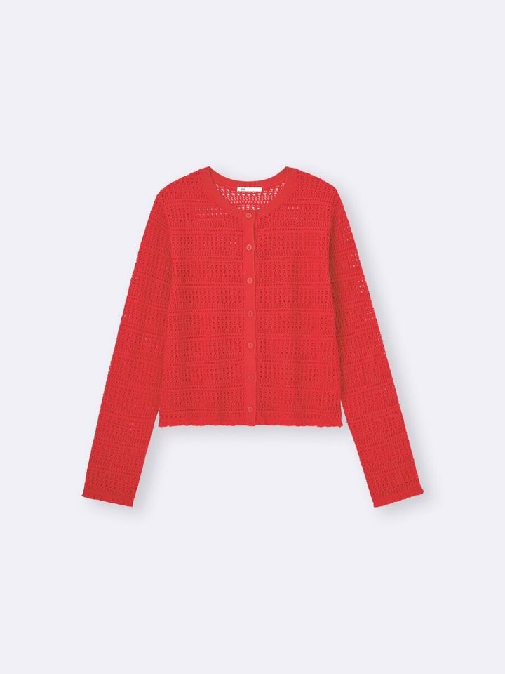 2026春gu大人女性おすすめ透かし編みカーディガン