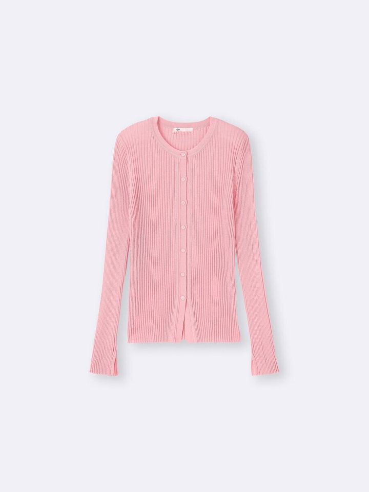 2026春gu大人女性おすすめシアーリブカーディガン