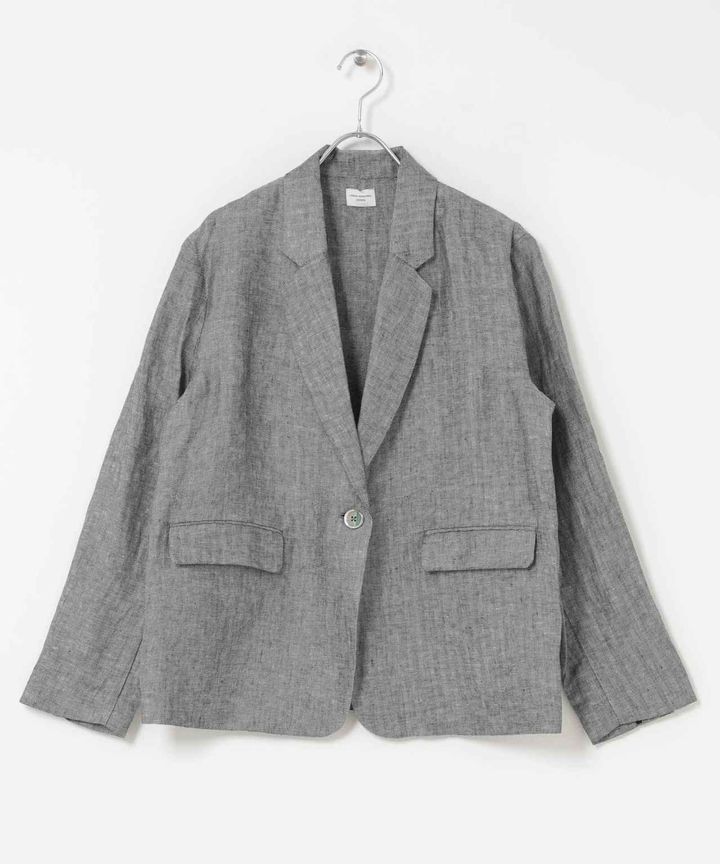 画像: URBAN RESEARCH DOORS ヘリンボーンリネンジャケット（チャコール）¥22,000（アーバンリサーチ ドアーズ） 出典：アーバンリサーチ