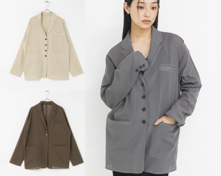 画像: KBF シアーライトテーラードジャケット（ブラウン、グレー、ベージュ）各¥9,350（すべてケービーエフ）※4月中旬発売予定 出典：アーバンリサーチ
