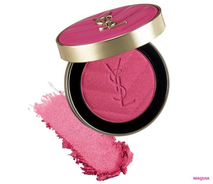 多幸感メイク チークの入れ方ハウツー おすすめコスメ YSL メイクミーブラッシュ パウダー 66