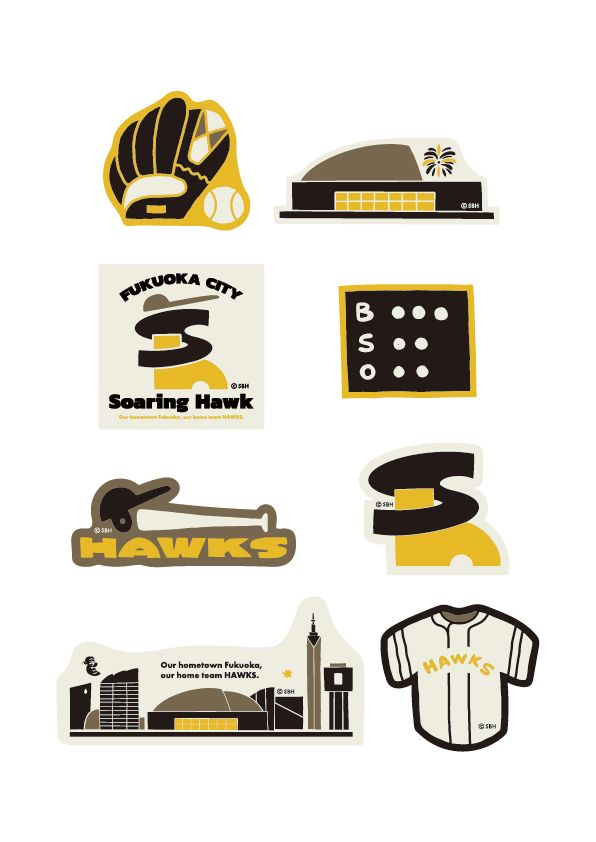 福岡ソフトバンクホークス×ユナイテッドアローズ グリーンレーベル リラクシング ステッカー