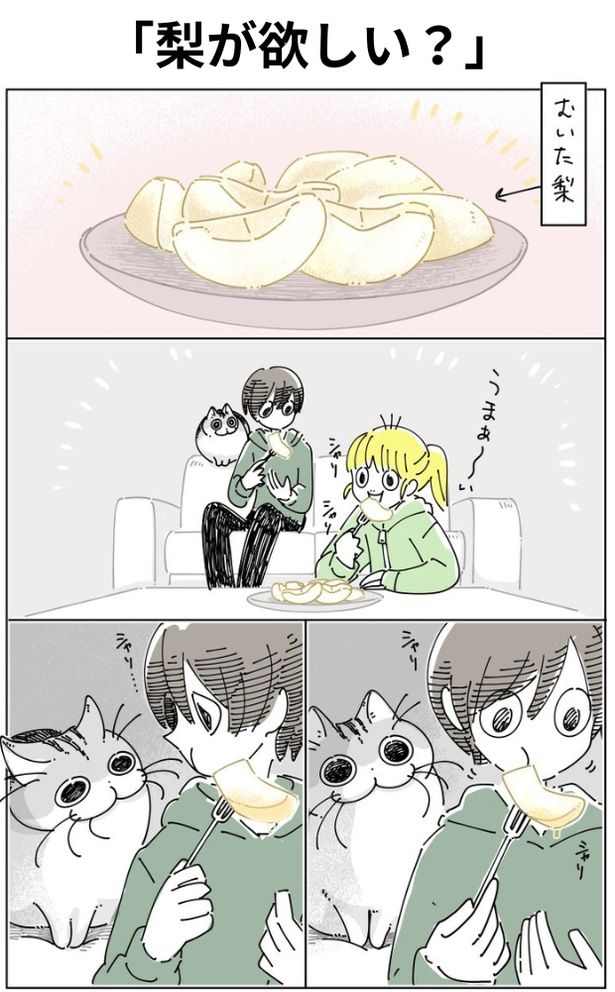 「梨が欲しい？」01 画像提供：キュルZ@kyuryuZ