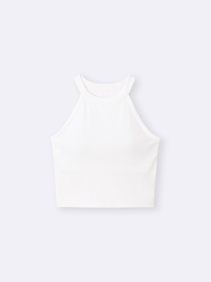 GUのブラフィールクロップドホルターネックタンクトップ