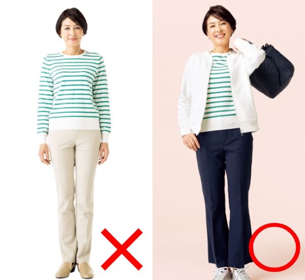 センタープレスですっきり感アップ＆細見え