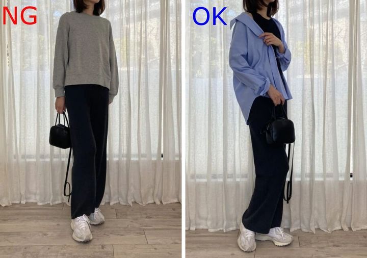 リブニットパンツNG＆OKコーデ