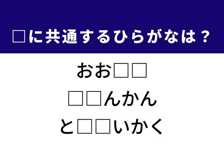 3つの言葉の空欄を埋めて正しい日本語を完成させるクイズです。激しい波風による海の様子や、実験に使うガラス器具、街づくりの構想をヒントに、共通する2文字を導き出しましょう。