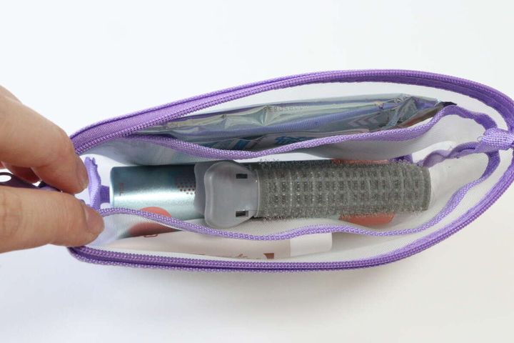 中身が見えるマチ付きメッシュポーチ 容量