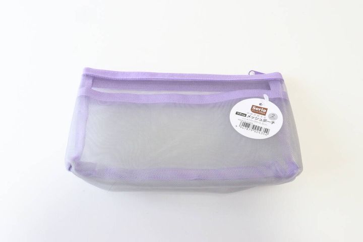 中身が見えるマチ付きメッシュポーチ パッケージ