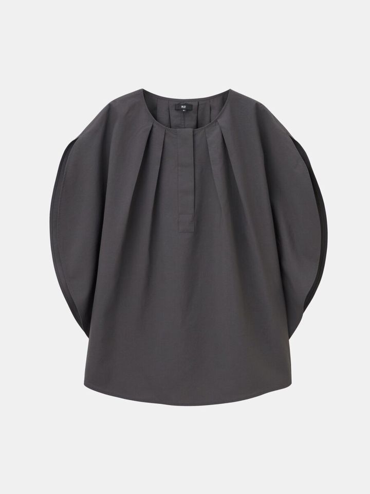 2026plst春値下げタイプライターサークルブラウス