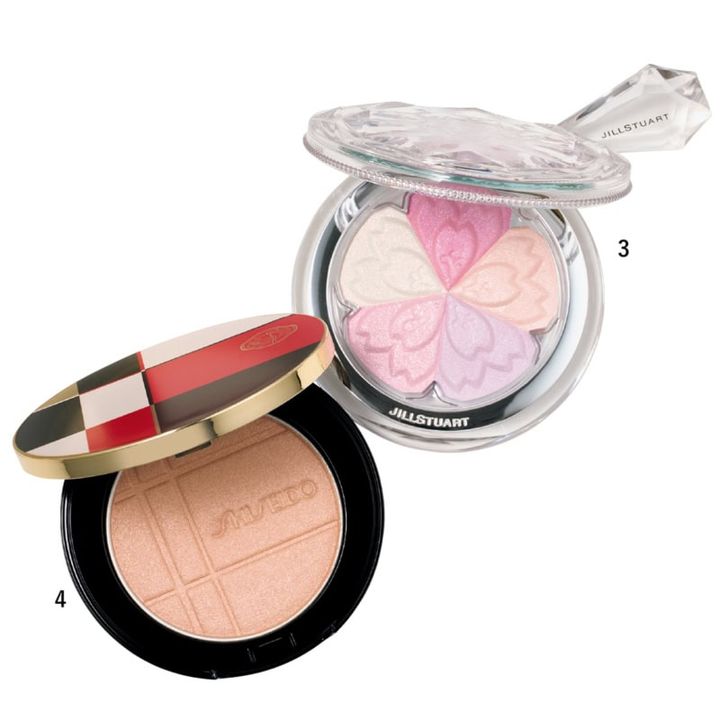 3.サクラブーケ ブルーム ミックスハイライト コンパクト 103（ジルスチュアート ビューティ） 4.SHISEIDO カラー＋グロウ エンハンサー 02（SHISEIDO）