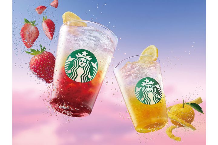 （左）チラックス ソーダ ストロベリー、（右）チラックス ソーダ ゆずシトラス