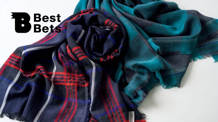 ギンガムで魅する上質。〈Johnstons of Elgin〉の大判ストール：Brutus Best Bets