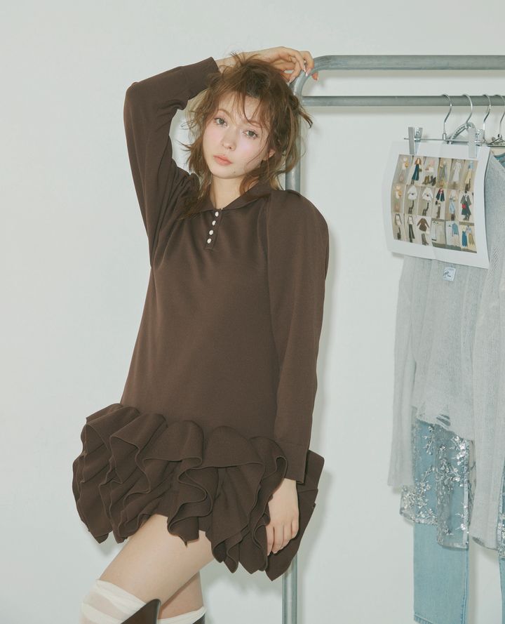 八木アリサ おしゃれ自慢 フリル