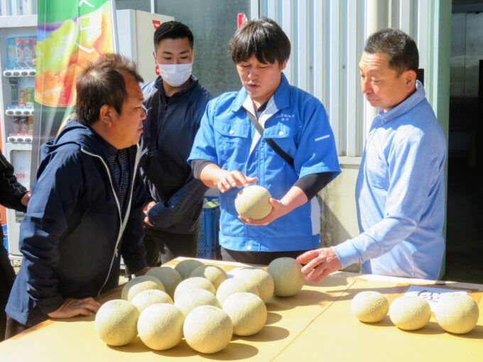 メロンの目揃え会の様子