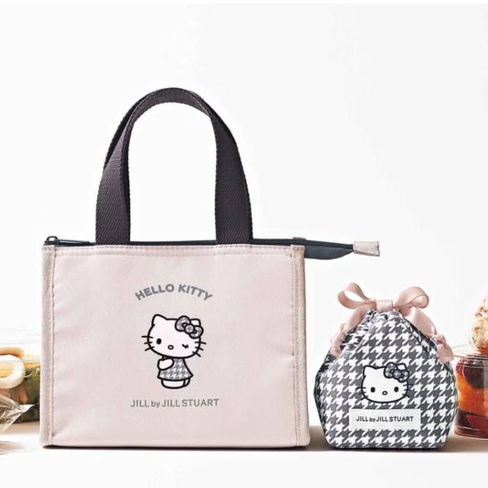 sweet 2026年6月号 千鳥格子柄 ハローキティの保冷バッグ＆おむすび巾着