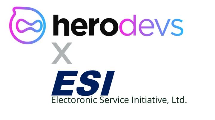 HeroDevsとESIの提携ビジュアル