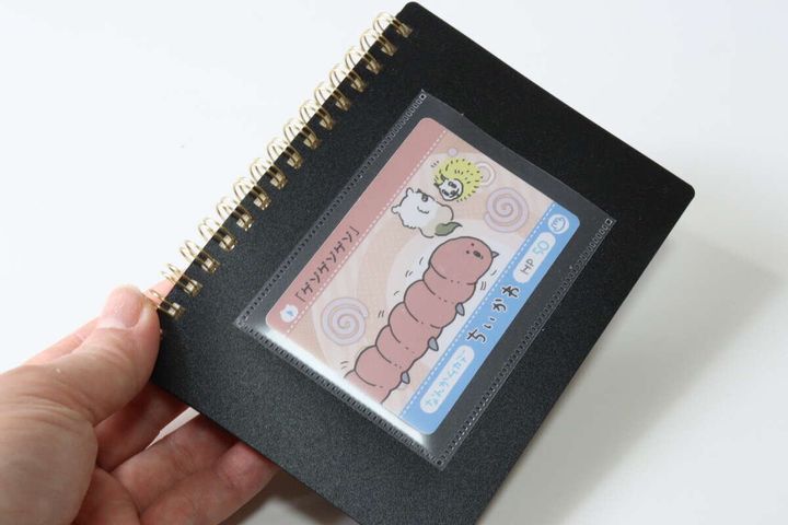 A6 Wリングノート ドット入 表紙ポケット付き 60枚 ポケット使用例