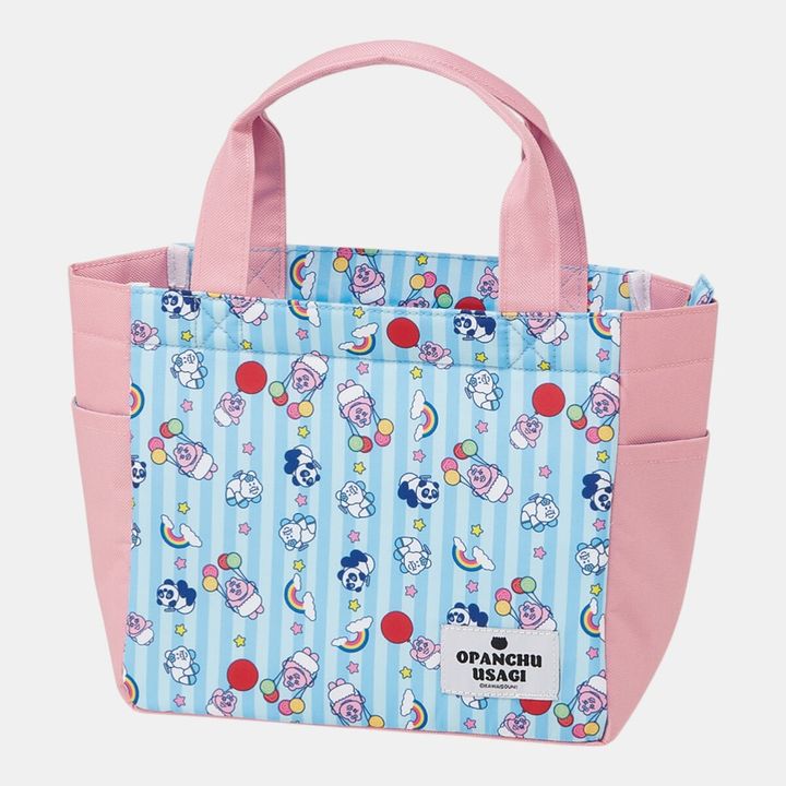 おぱんちゅうさぎ レトロ遊園地（ストライプ）保冷ランチトートバッグ