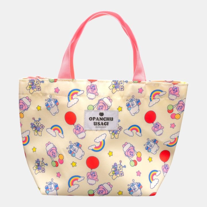 おぱんちゅうさぎ レトロ遊園地 保冷ポーチ付きトートバッグ