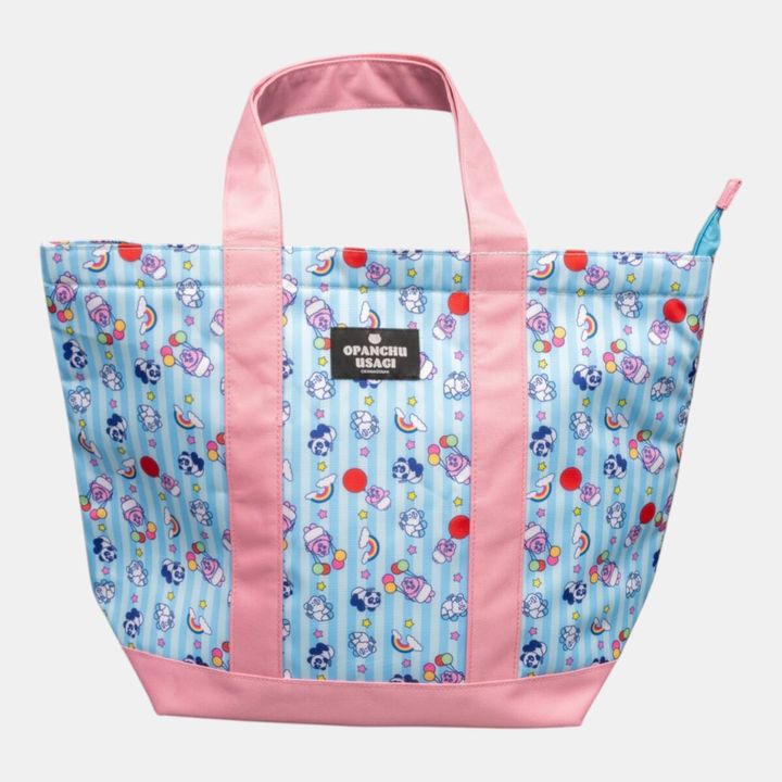 おぱんちゅうさぎ レトロ遊園地（ストライプ）保冷トートバッグ 大