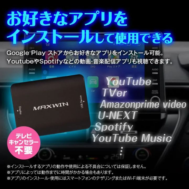 Car AI Boxに好きなアプリをインストールして使うイメージ