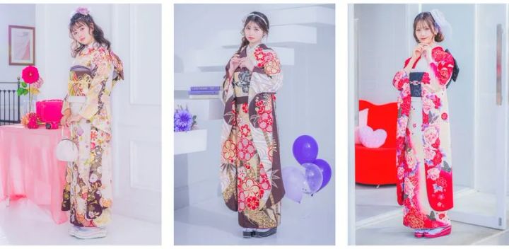 長浜広奈、藤田みあ、矢野滴が着用する振袖TEENS第8期の振袖