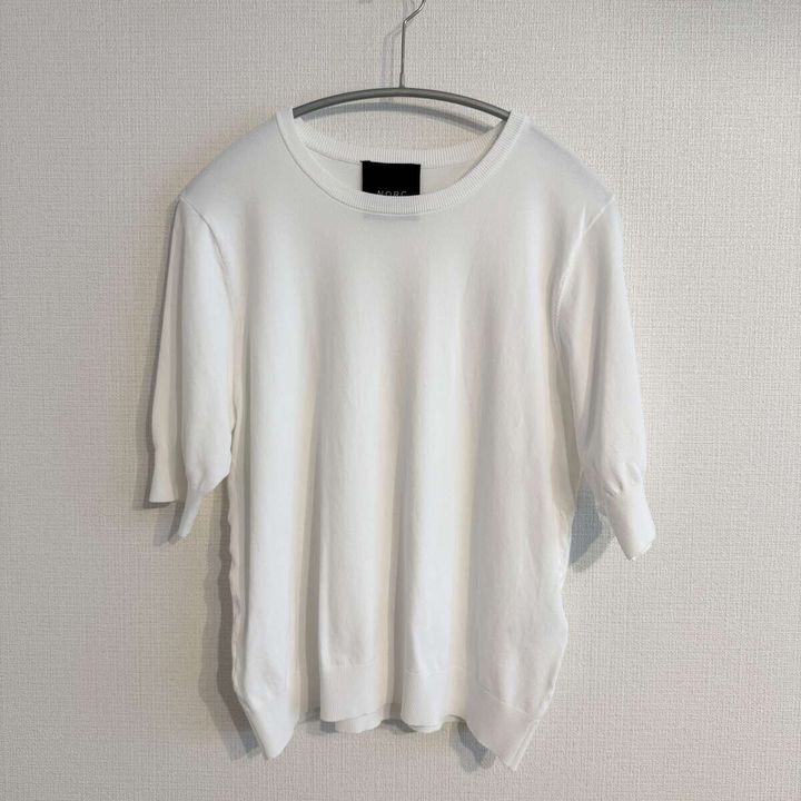 N.O.R.C ハーフスリーブニット ホワイト 5分袖