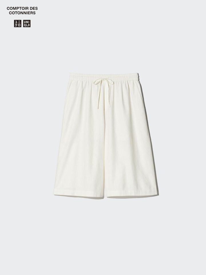 ユニクロのリネンブレンドキュロット