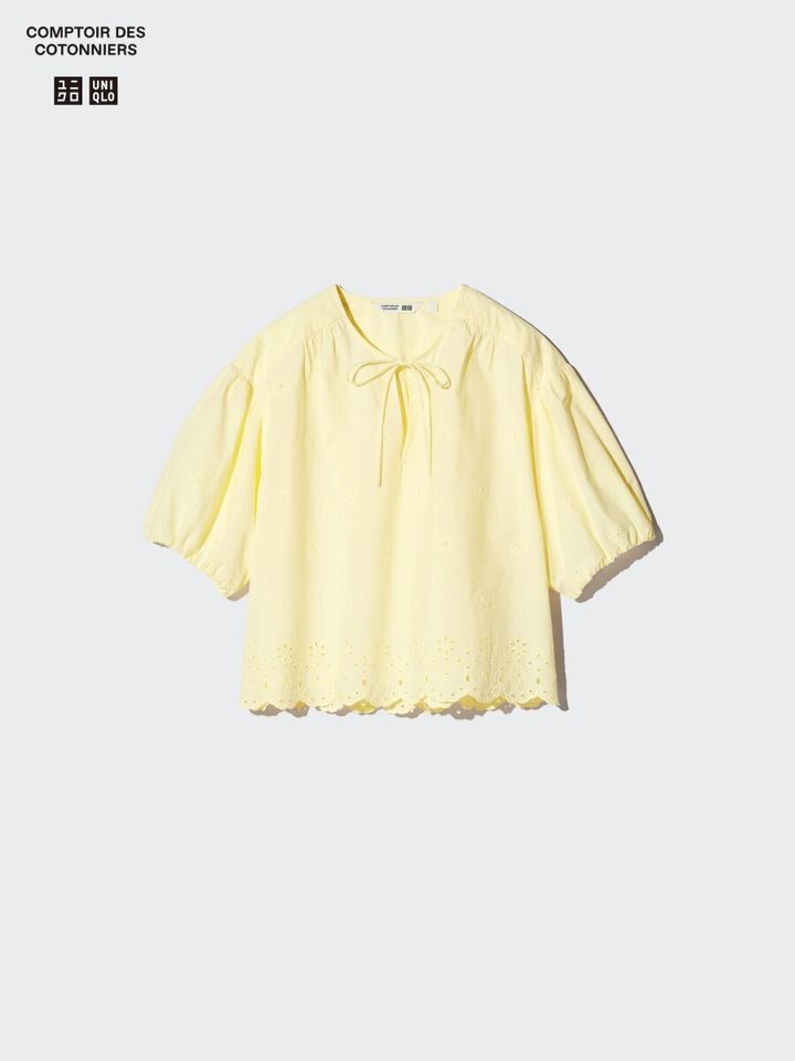 2026春夏ユニクロ大人女性おすすめエンブロイダリーブラウス