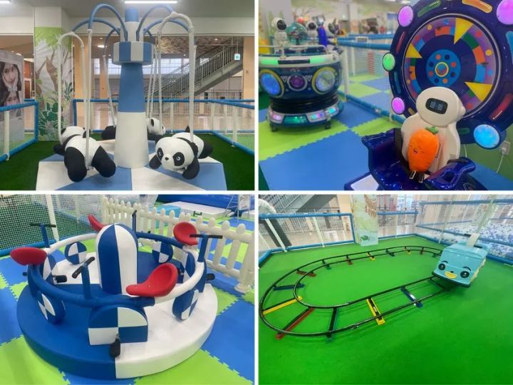 パンダメリーゴーラウンドなどがそろう乗りものコーナー