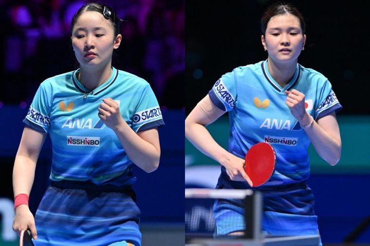 張本美和、橋本帆乃香（C）WTT