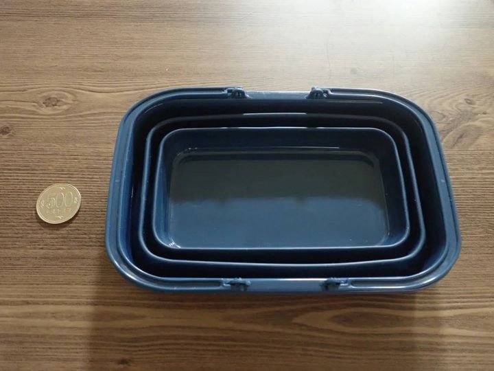 DAISO(ダイソー)：折りたたみソフトバスケット(1.35L、ネイビー)